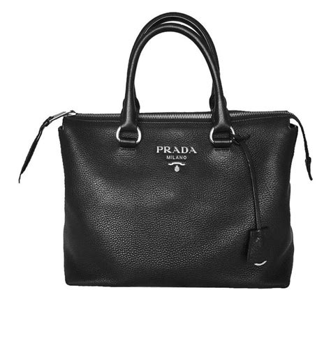 prada vitello phenix tote silver medium black